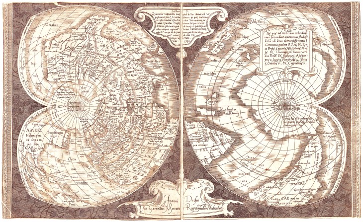 Mercator's 1538 map of the world.