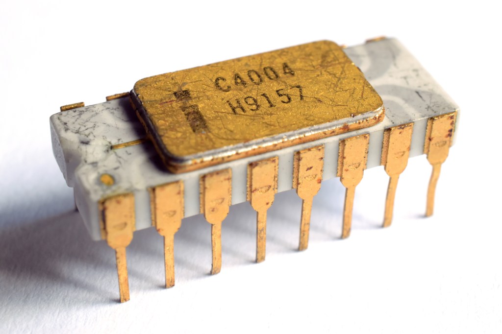 Photo of an Intel 4004 integrated circuit